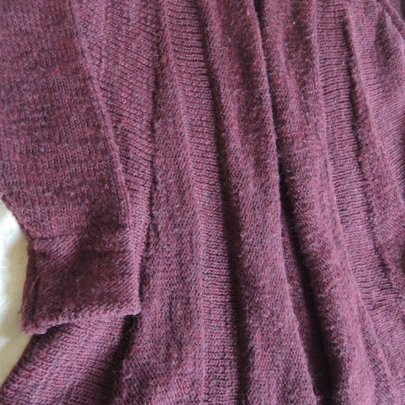 Soft Surroundings Burgundy Alpaca Blend Open Cardigan PS *Runs L - Picture 4 of 8